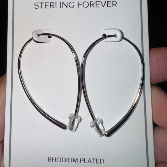 Sterling Forever Silver Hoop Earrings - Picture 1 of 3